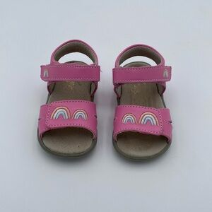 Pink toddler Sandals with Rainbow Design